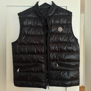 Moncler Shiny Black Quilted Vest for Men